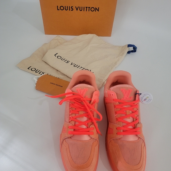 Louis Vuitton x Virgil Abloh Trainer Sneaker Peche 1A8KCQ - Picture 13 of 13